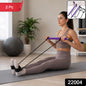 Fitness Exercise Tube Rod Gym Equipment Pilates Bar With Resistance Bands (2 Pc)
